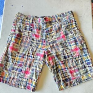 Old Navy Madras Shorts Mens 36 Plaid 11" Colorful Casual Lightweight Y2k Cotton